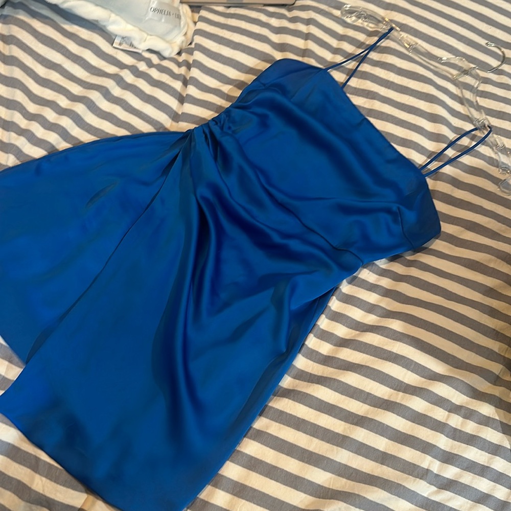 Royal Blue satin zara mini dress